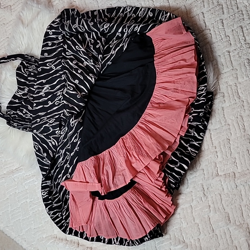 Anthropologie Girls of Savoy Cerys Dress Size 0 Halter 60s Black White Midi - Picture 9 of 10